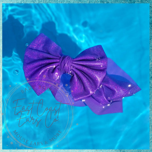 Dark Lavender Sparkle Water Friendly Bow